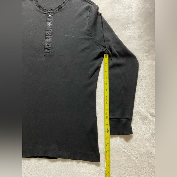 Burberry Black Long Sleeve Henley Shirt - Picture 5 of 7